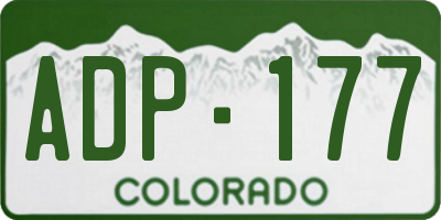 CO license plate ADP177