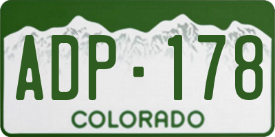CO license plate ADP178