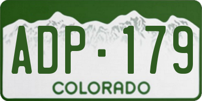 CO license plate ADP179