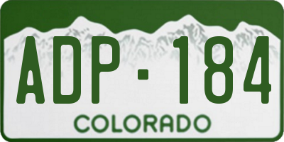 CO license plate ADP184