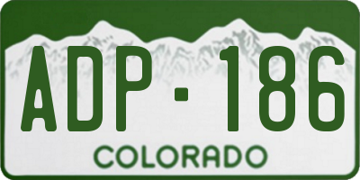 CO license plate ADP186