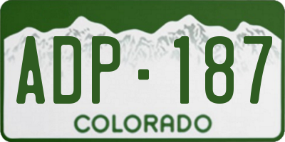 CO license plate ADP187