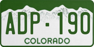 CO license plate ADP190