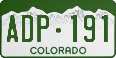 CO license plate ADP191