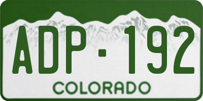 CO license plate ADP192