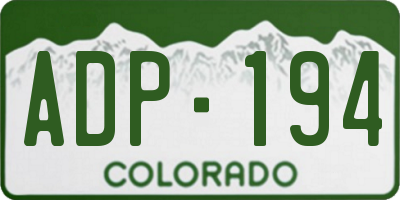 CO license plate ADP194