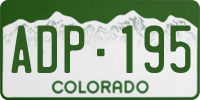 CO license plate ADP195
