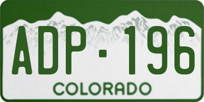 CO license plate ADP196