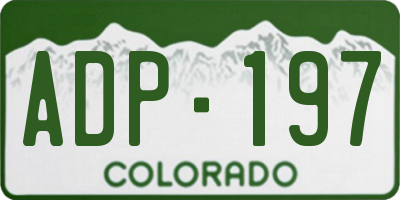 CO license plate ADP197