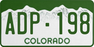 CO license plate ADP198