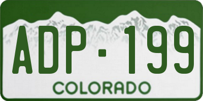 CO license plate ADP199