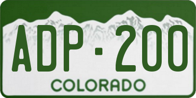 CO license plate ADP200