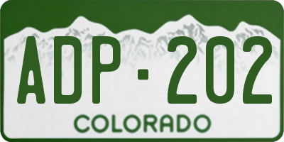 CO license plate ADP202