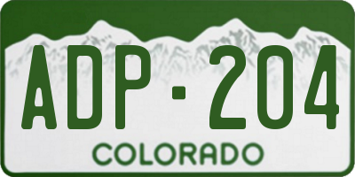 CO license plate ADP204