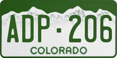 CO license plate ADP206