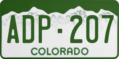 CO license plate ADP207