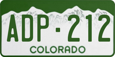 CO license plate ADP212