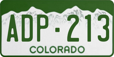 CO license plate ADP213