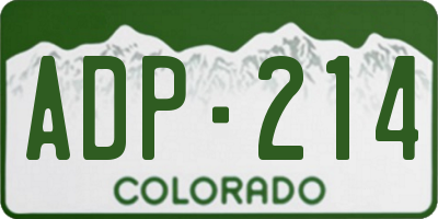 CO license plate ADP214