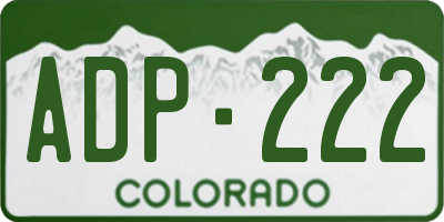 CO license plate ADP222