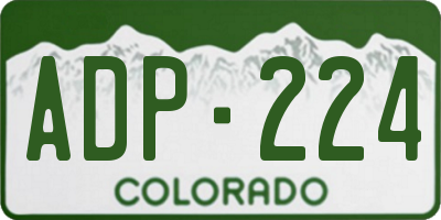 CO license plate ADP224