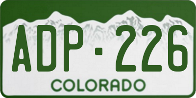 CO license plate ADP226