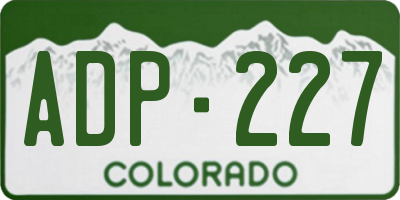 CO license plate ADP227