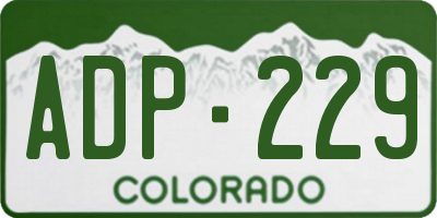 CO license plate ADP229