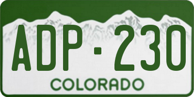 CO license plate ADP230