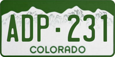 CO license plate ADP231