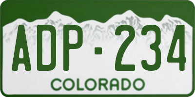 CO license plate ADP234