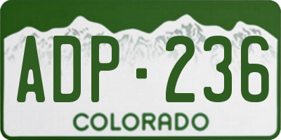 CO license plate ADP236