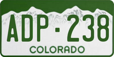 CO license plate ADP238