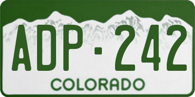 CO license plate ADP242