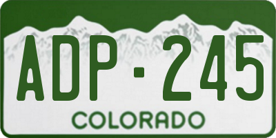 CO license plate ADP245