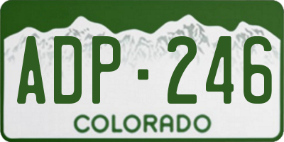 CO license plate ADP246