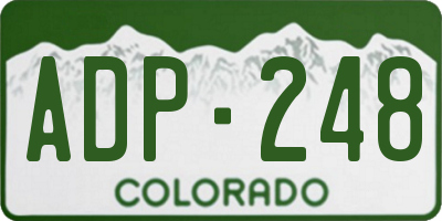 CO license plate ADP248
