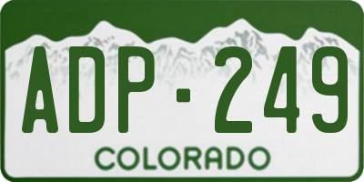 CO license plate ADP249