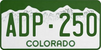 CO license plate ADP250