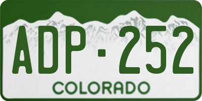 CO license plate ADP252