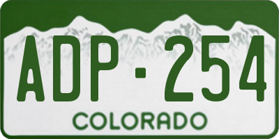 CO license plate ADP254