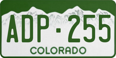 CO license plate ADP255