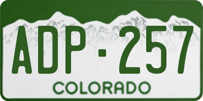 CO license plate ADP257
