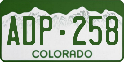 CO license plate ADP258