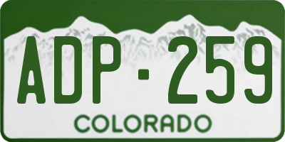 CO license plate ADP259