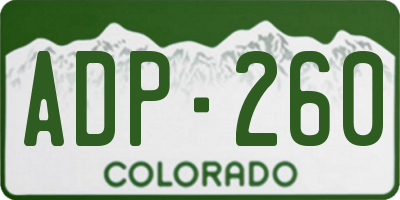 CO license plate ADP260