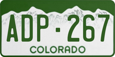 CO license plate ADP267