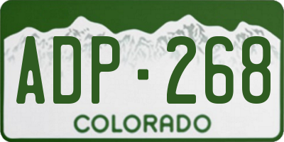 CO license plate ADP268