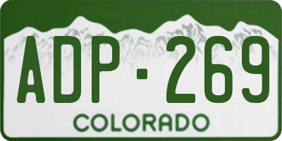 CO license plate ADP269