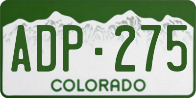 CO license plate ADP275
